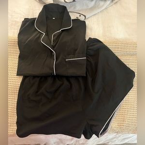 Black and White satin PJ set